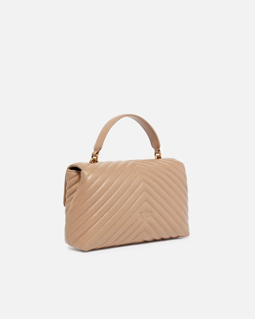 Borsa a mano e tracolla media Love Bag Puff in nappa chevron Pinko
