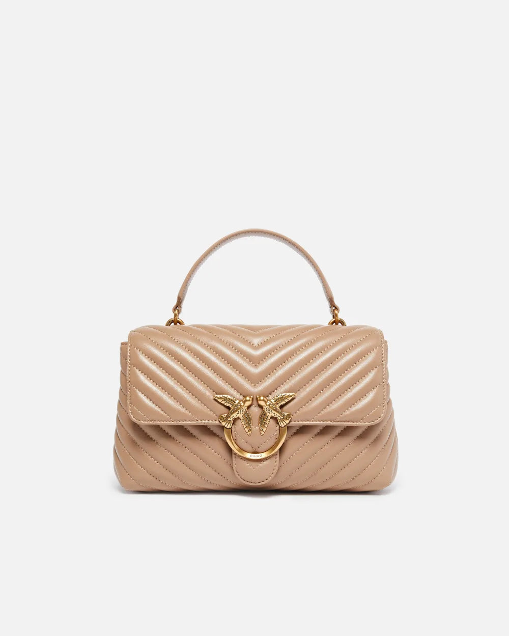 Borsa a mano e tracolla media Love Bag Puff in nappa chevron Pinko
