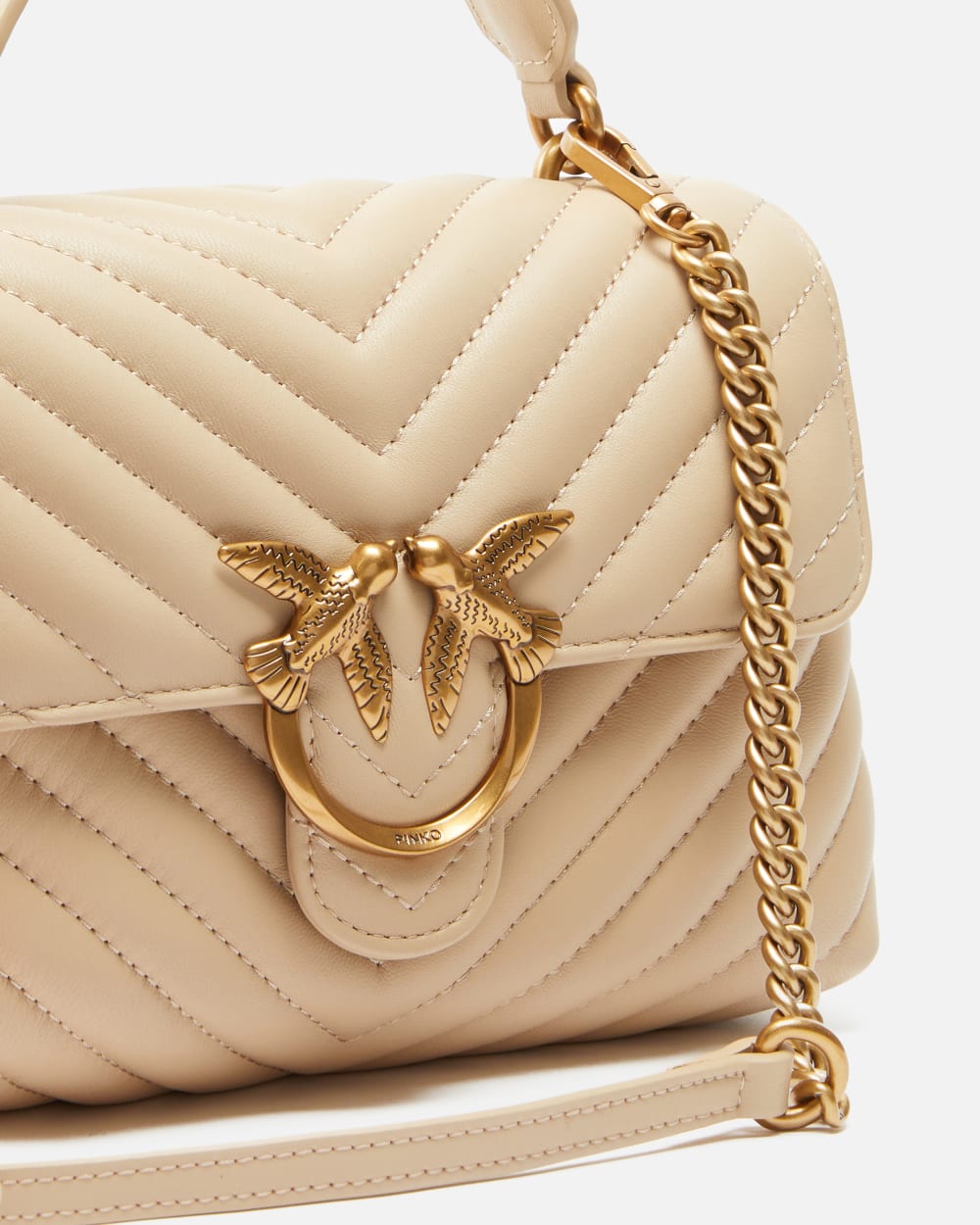 Borsa a mano piccola Love Bag Puff in morbida nappa matelassé Pinko