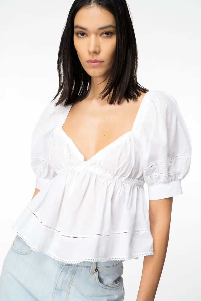 Top mussola ricamo Pinko