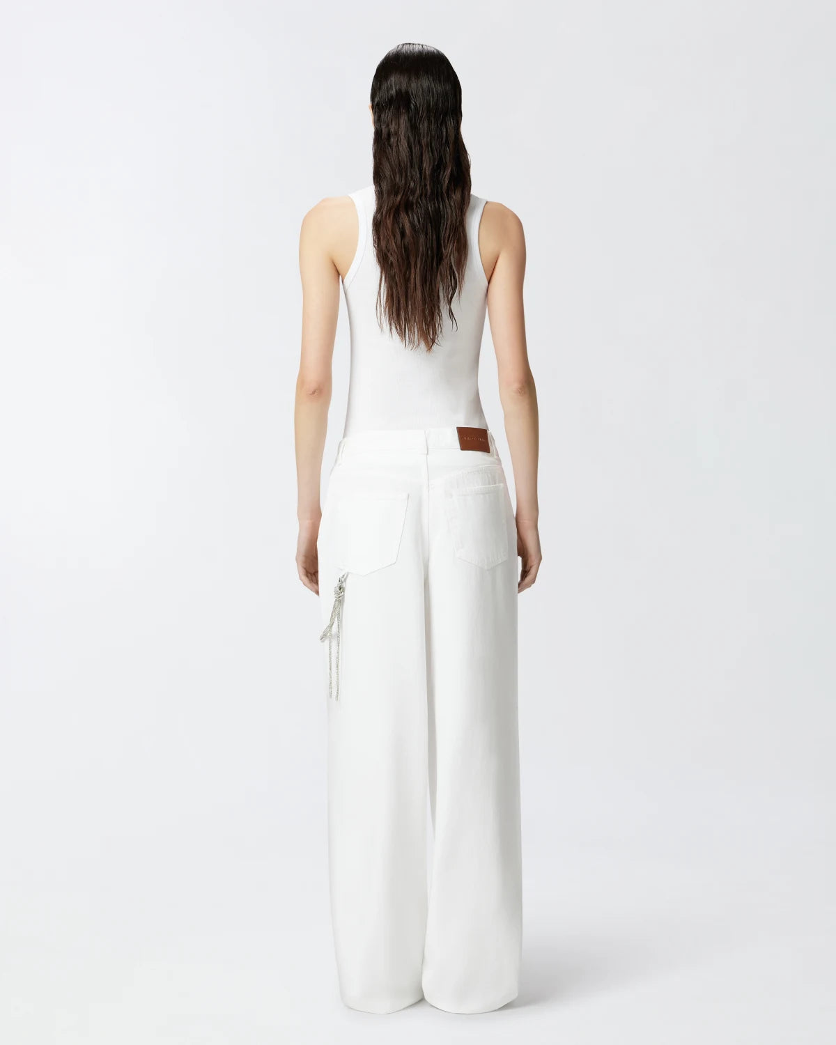 Pantaloni larghi loose fit con catena gioiello Pinko