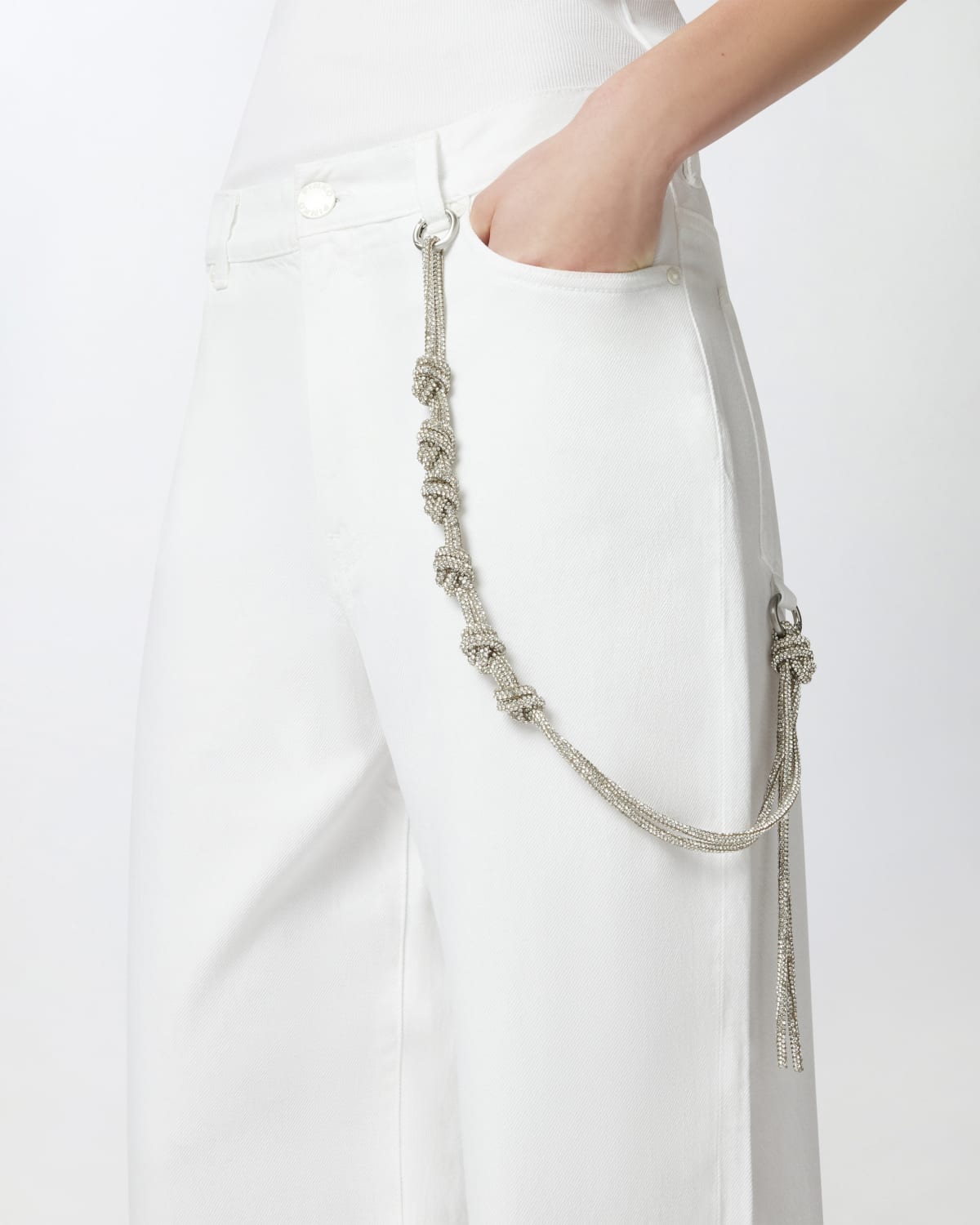Pantaloni larghi loose fit con catena gioiello Pinko