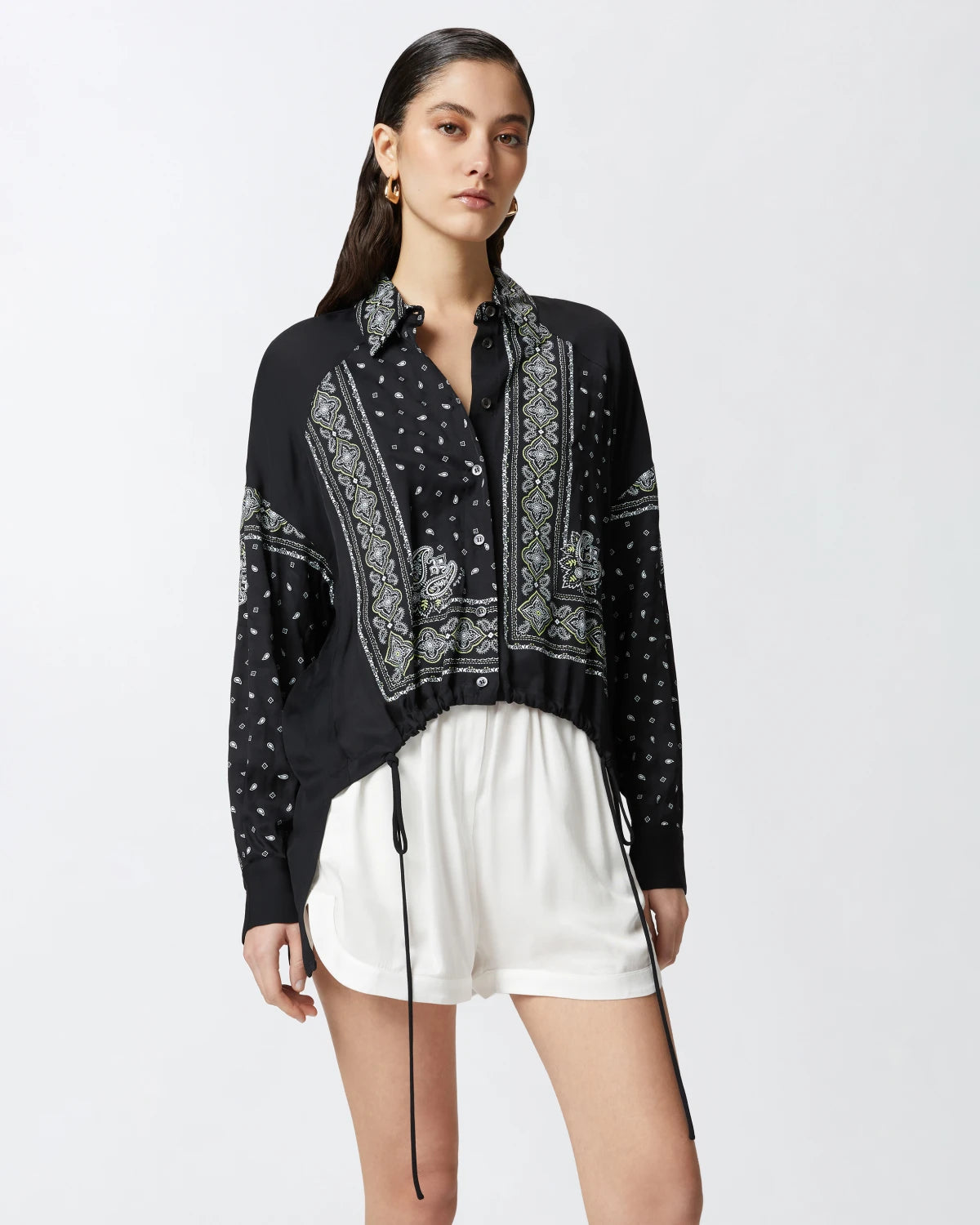 Camicia asimmetrica stampa bandana Pinko