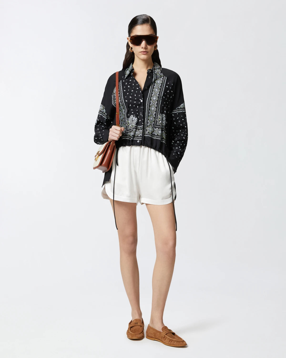 Camicia asimmetrica stampa bandana Pinko