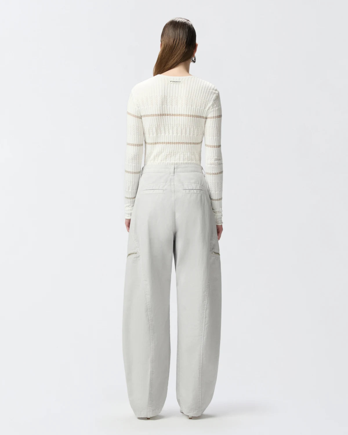 Maglia a costine con righe metallizzate Pinko
