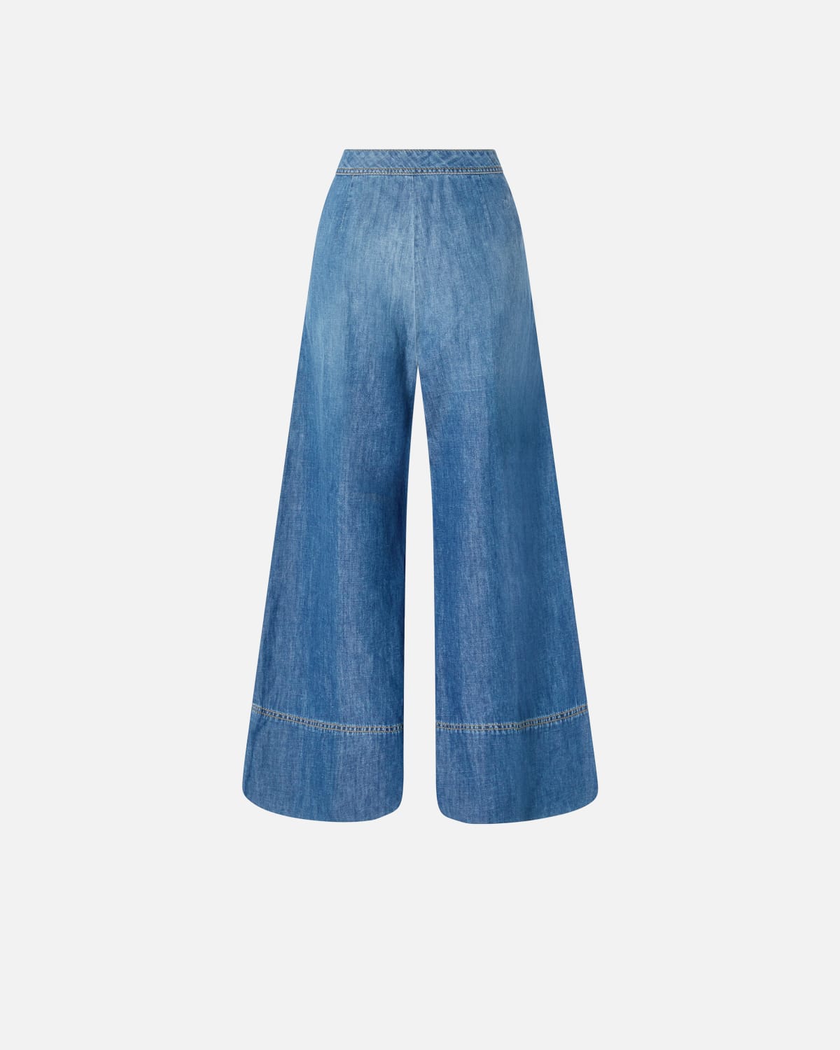 Jeans palazzo in denim misto lino Pinko