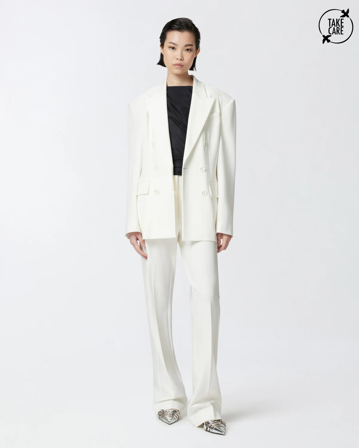 Pantaloni eleganti svasati a vita alta Pinko