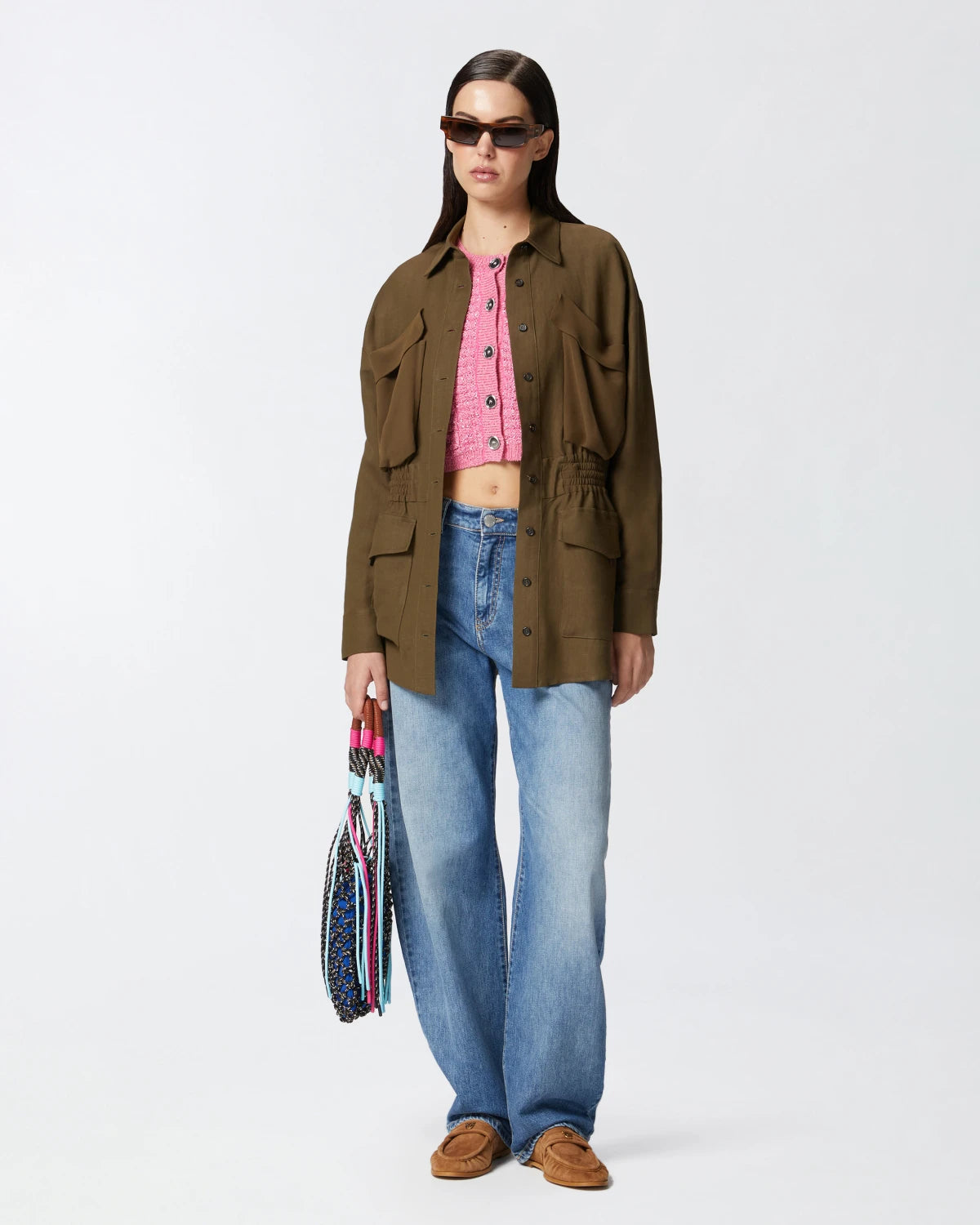 Giacca camicia leggera con tasche Pinko