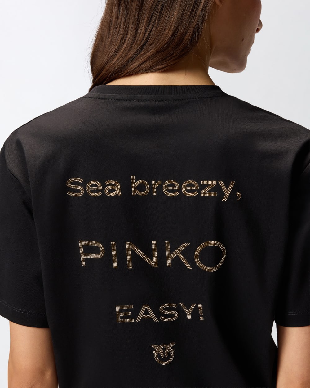 T-shirt logo strass Pinko