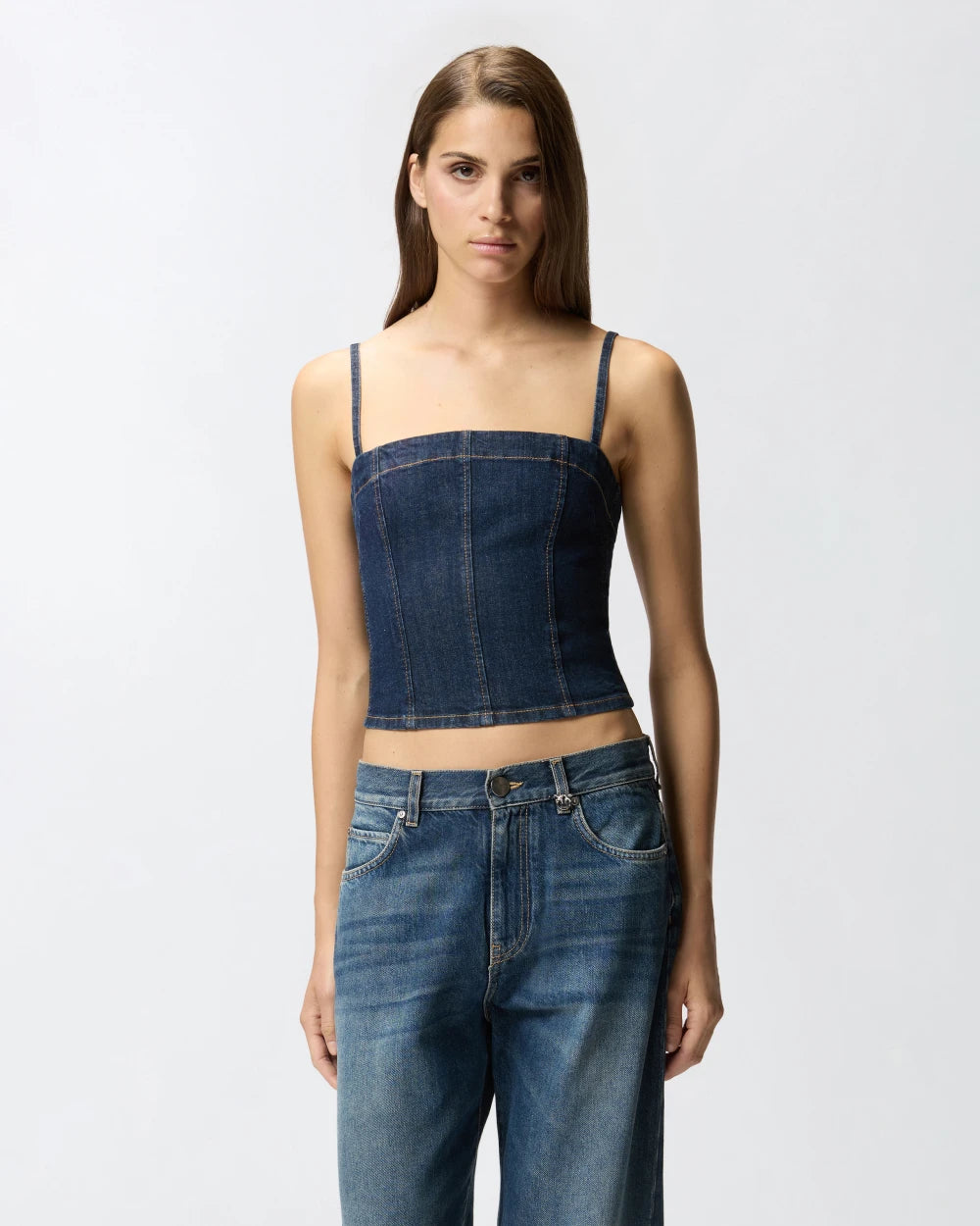 Top bustier denim comfort Pinko
