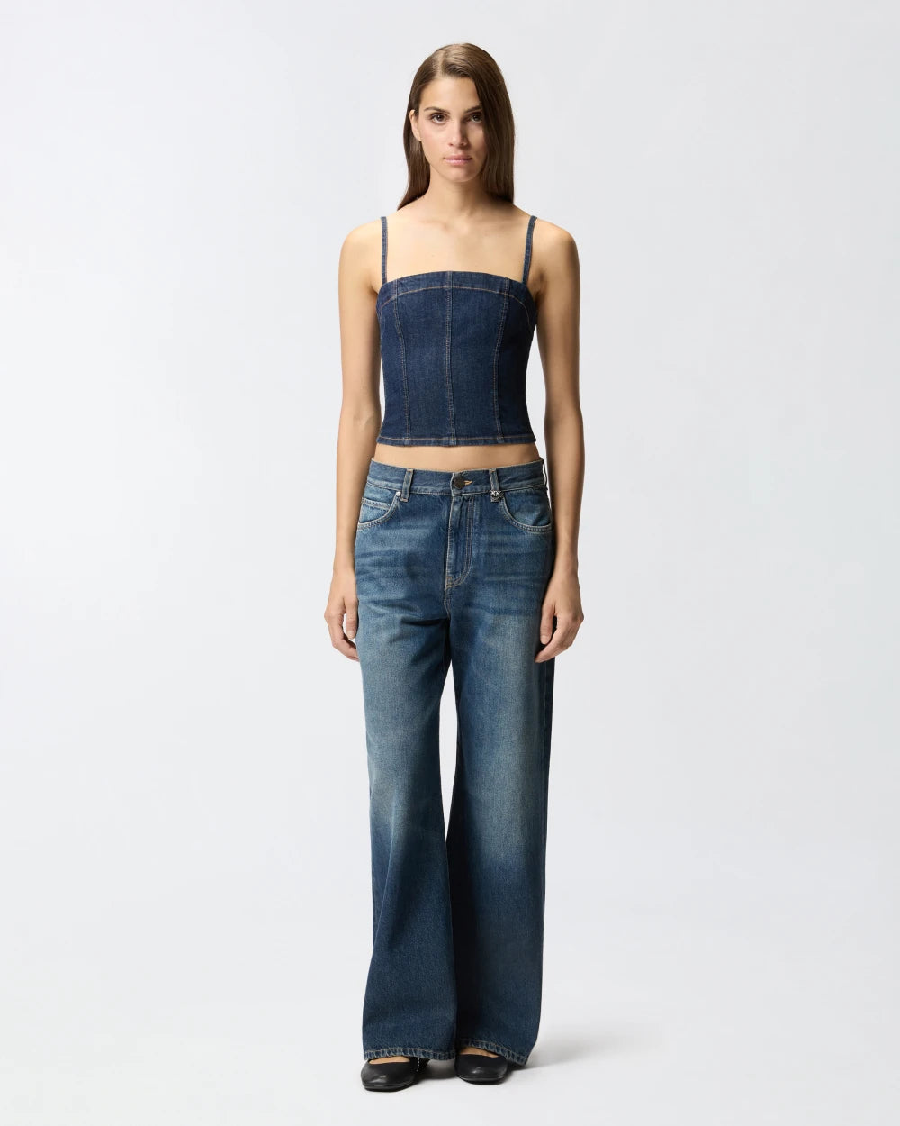 Top bustier denim comfort Pinko