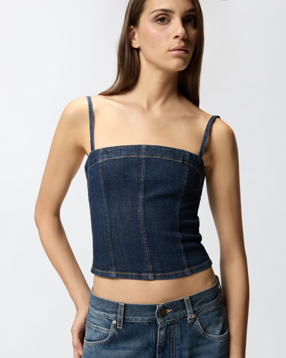 Top bustier denim comfort Pinko
