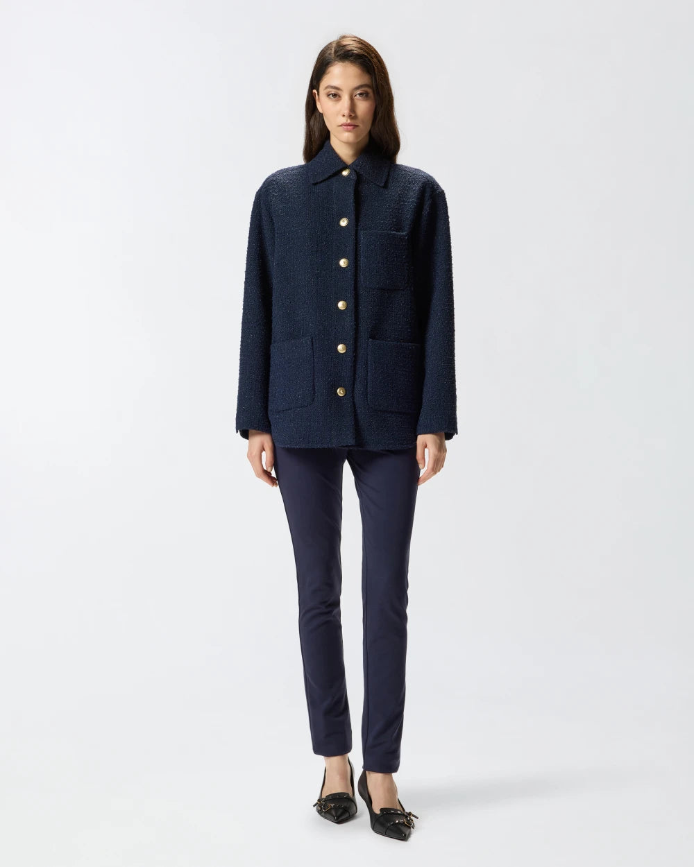 Giacca oversize in tweed fantasia Pinko