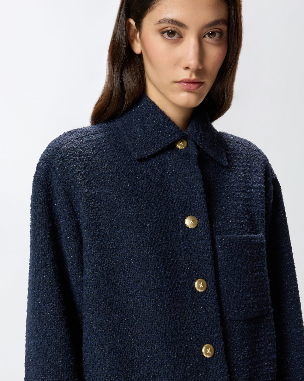 Giacca oversize in tweed fantasia Pinko