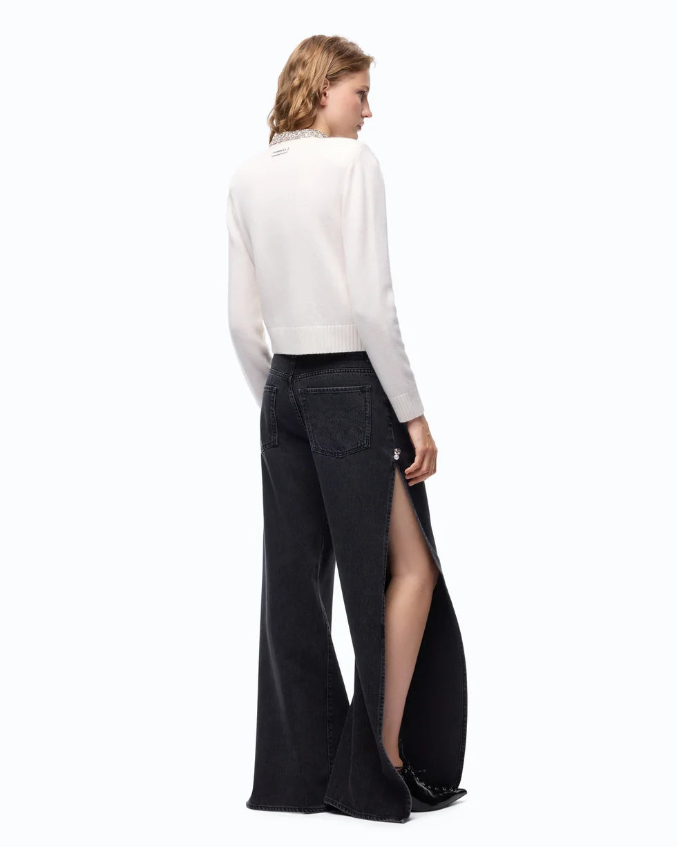 Jeans wide leg con spacchi laterali Pinko