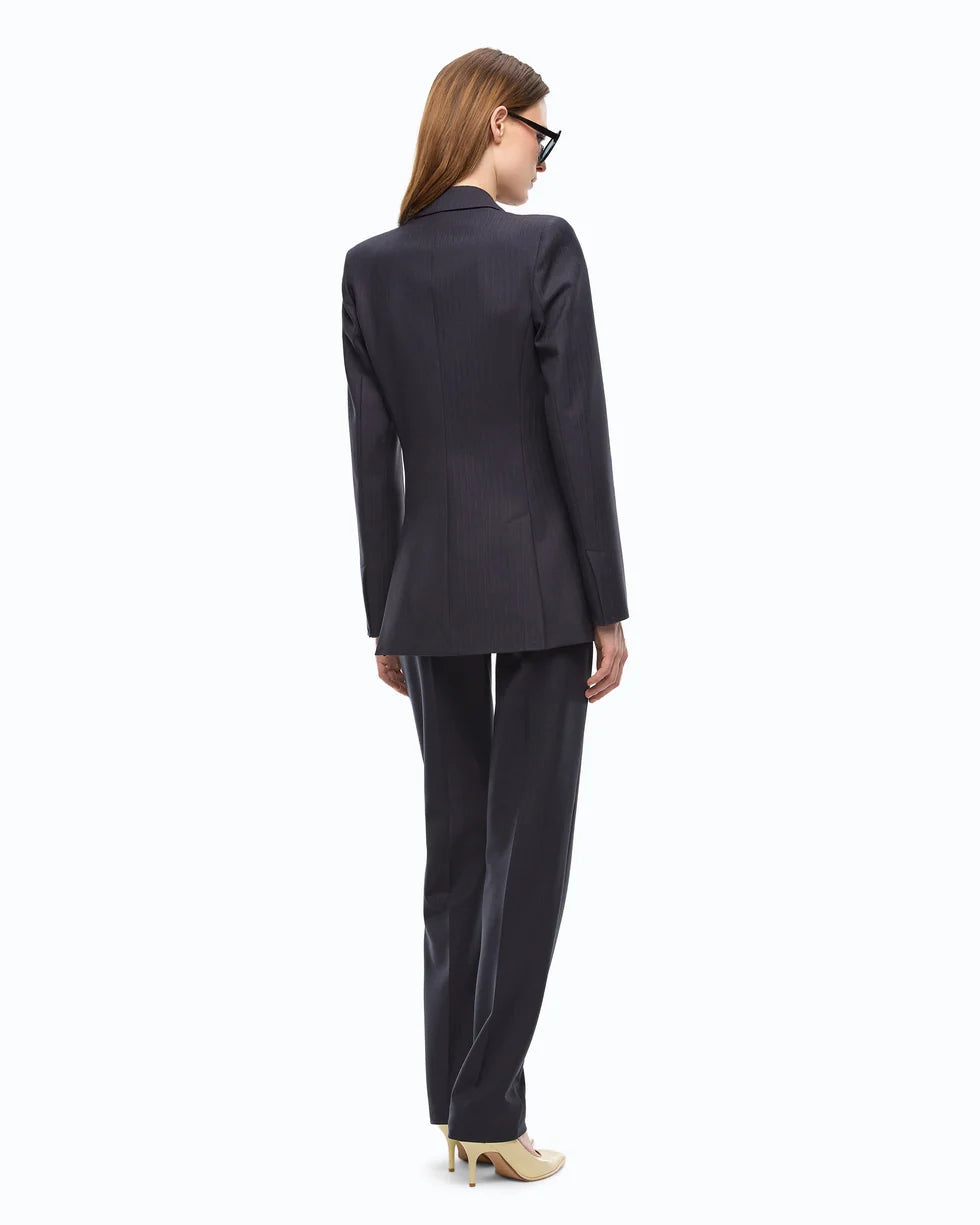 Giacca slim doppiopetto in misto lana Pinko