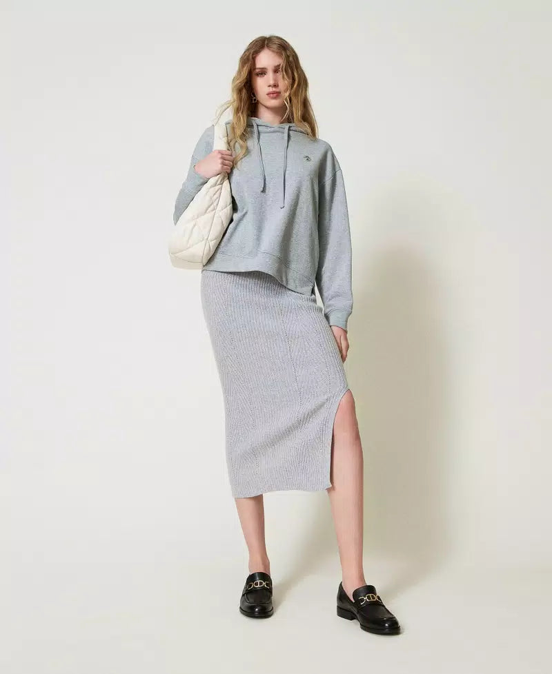 Gonna longuette in maglia misto lana e lurex Twinset