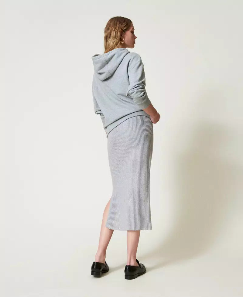 Gonna longuette in maglia misto lana e lurex Twinset