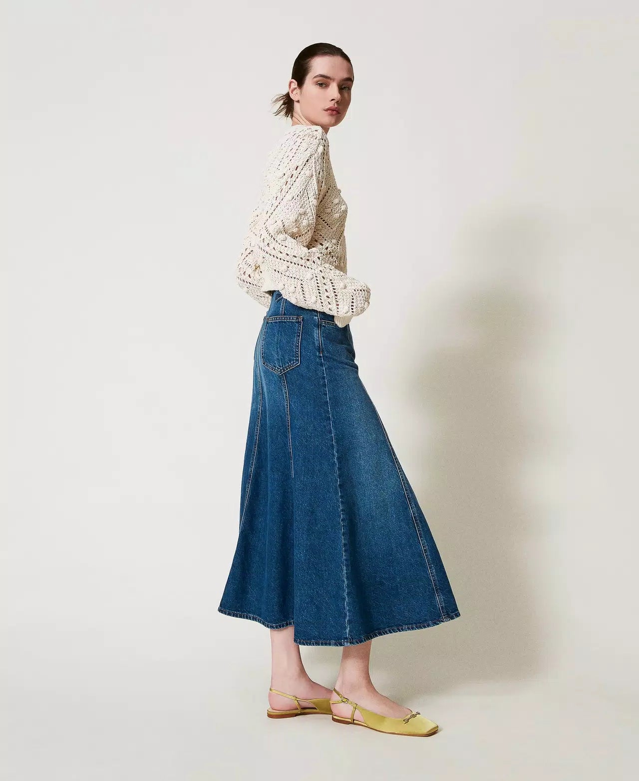 Gonna in jeans con cintura Oval T Twinset