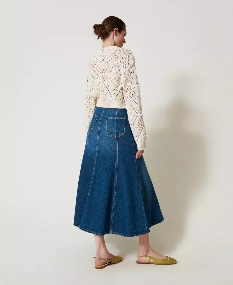 Gonna in jeans con cintura Oval T Twinset