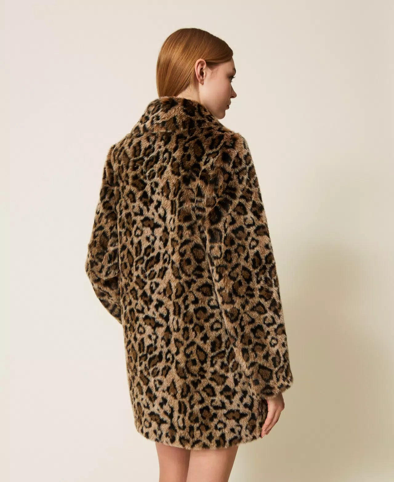 Cappotto in faux fur animalier TwinSet