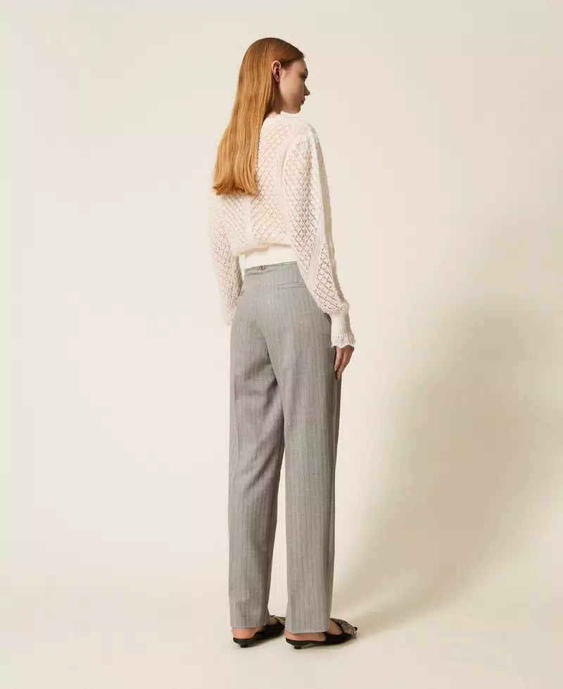 Pantaloni sartoriali in misto lana TwinSet