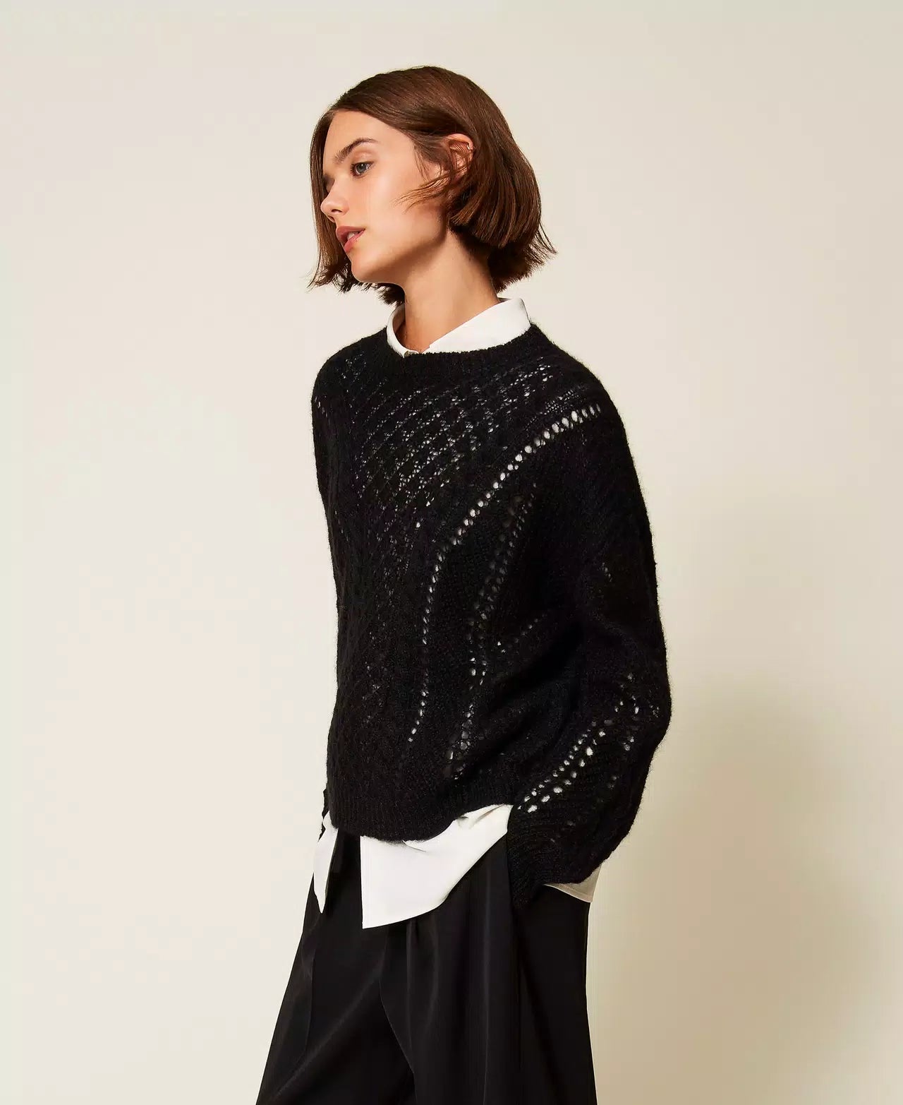 Maglia traforata in misto mohair TwinSet