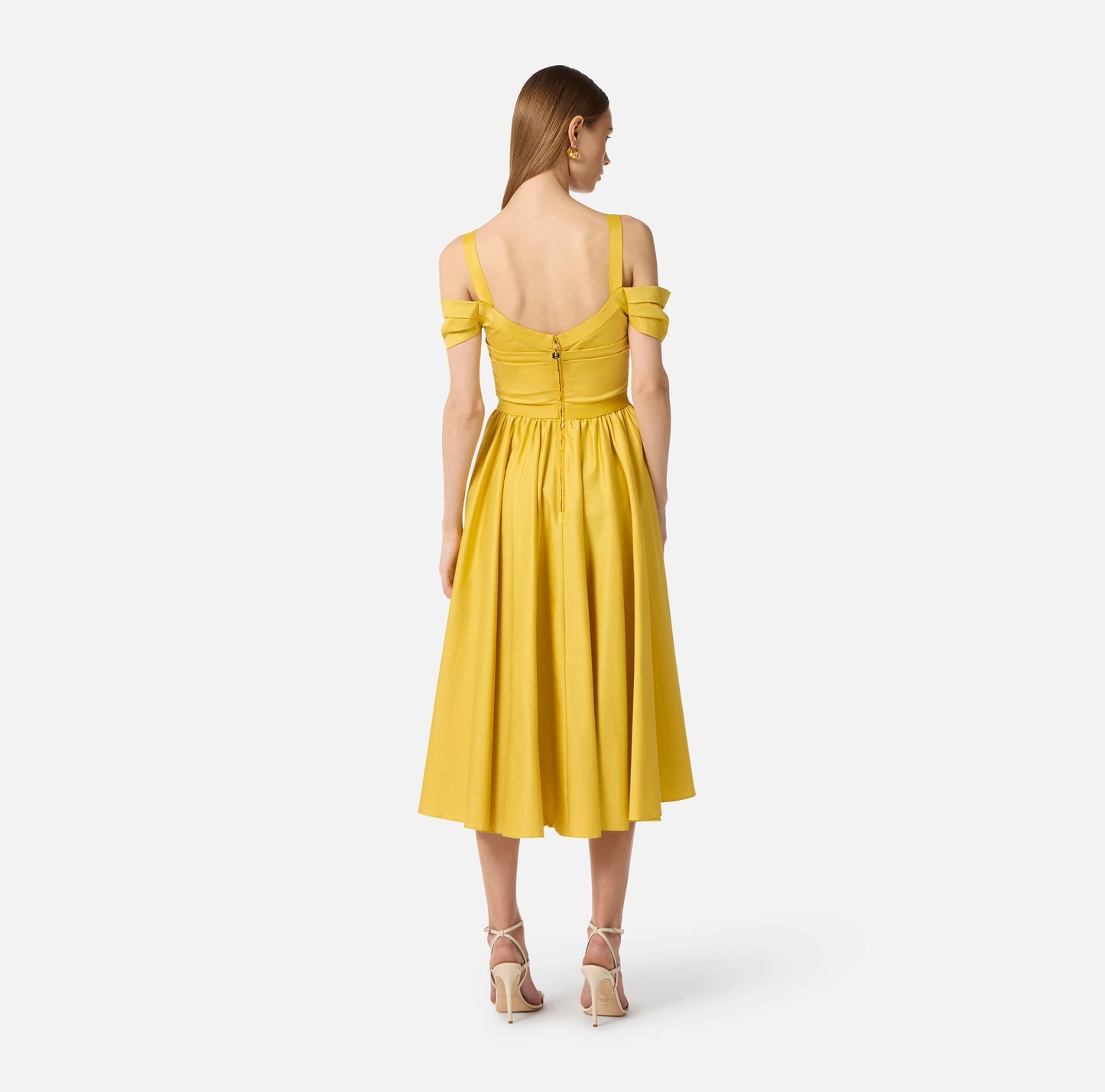 Abito in cotone stretch con catena gioiello AB92161E2 Elisabetta Franchi