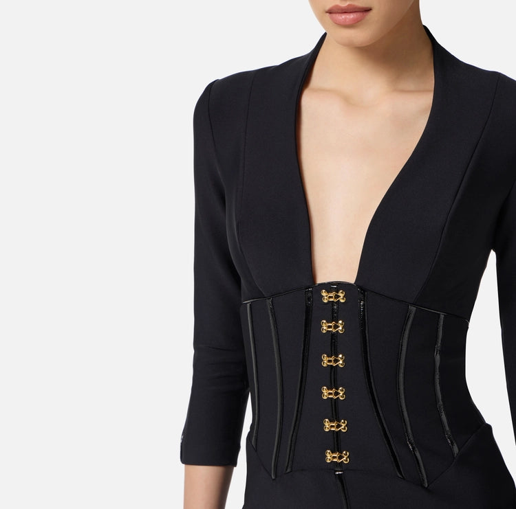 Abito in neoprene con dettagli corsetto AB79757E2 Elisabetta Franchi