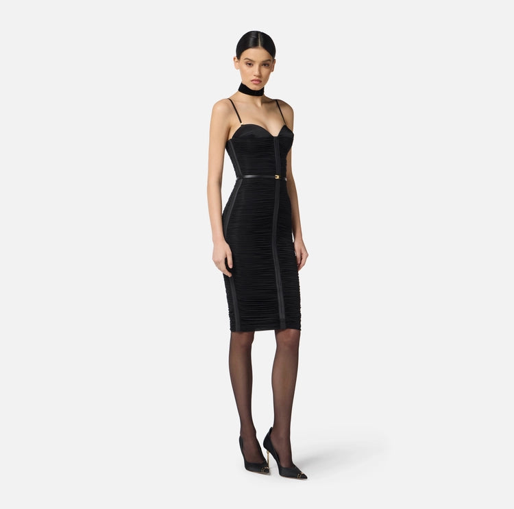 Abito in jersey stretch con drappeggi AB81556E2 Elisabetta Franchi