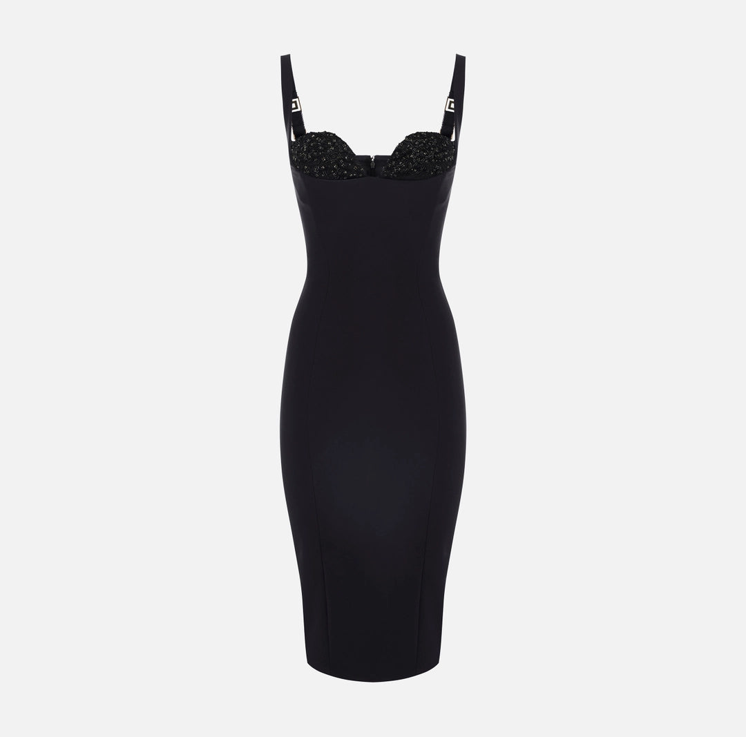Abito in crêpe leggero con cristalli AB83557E2 Elisabetta Franchi