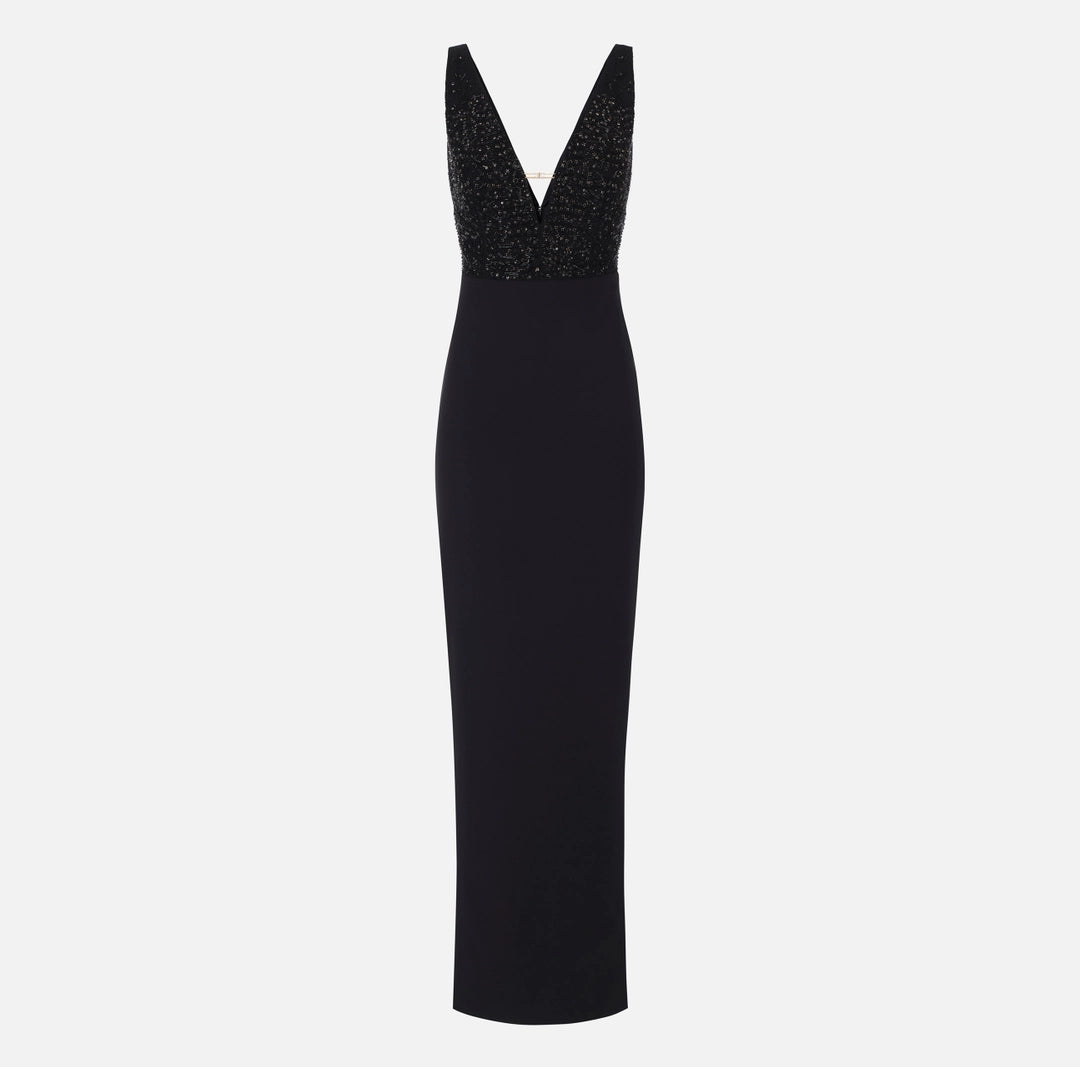 Abito Red Carpet in georgette e crêpe con cristalli ABR2457E2 Elisabetta Franchi