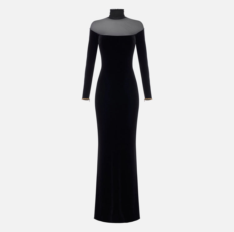 Abito Red Carpet in velluto e jersey ABR4257E2 Elisabetta Franchi