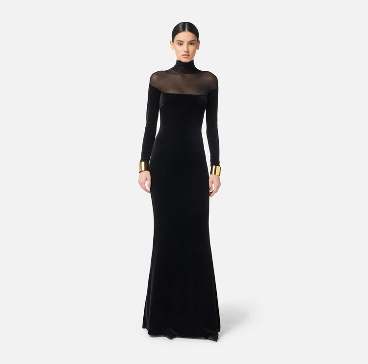 Abito Red Carpet in velluto e jersey ABR4257E2 Elisabetta Franchi