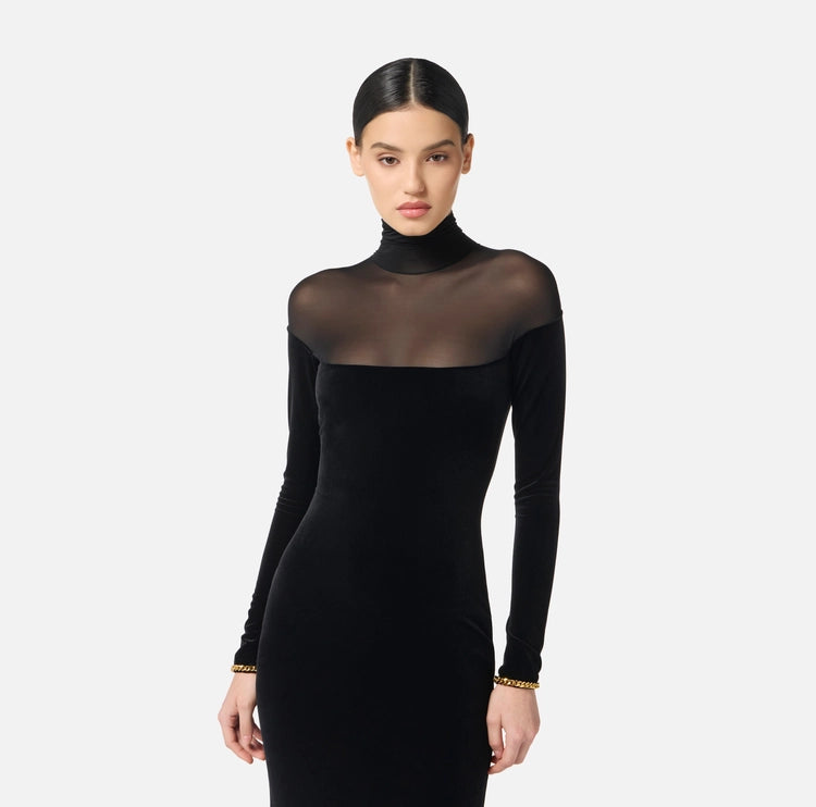 Abito Red Carpet in velluto e jersey ABR4257E2 Elisabetta Franchi