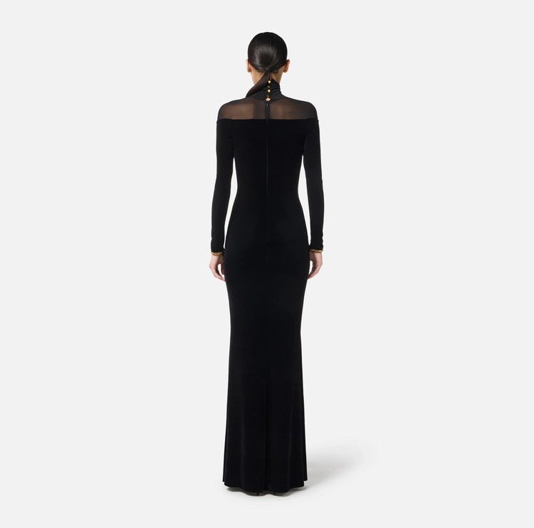Abito Red Carpet in velluto e jersey ABR4257E2 Elisabetta Franchi