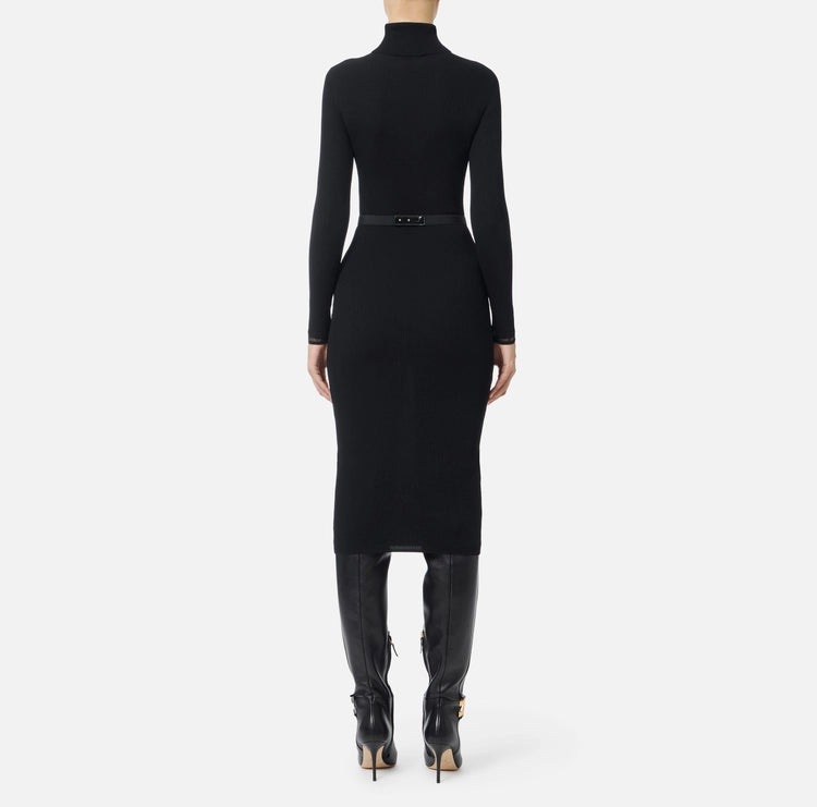 Abito in maglia a costine con cintura AM07B56E2 Elisabetta Franchi