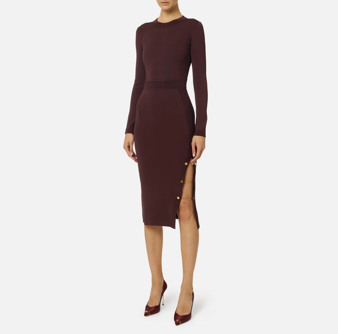 Abito in maglia di viscosa con gemelli gioiello AM28S57E2 Elisabetta Franchi
