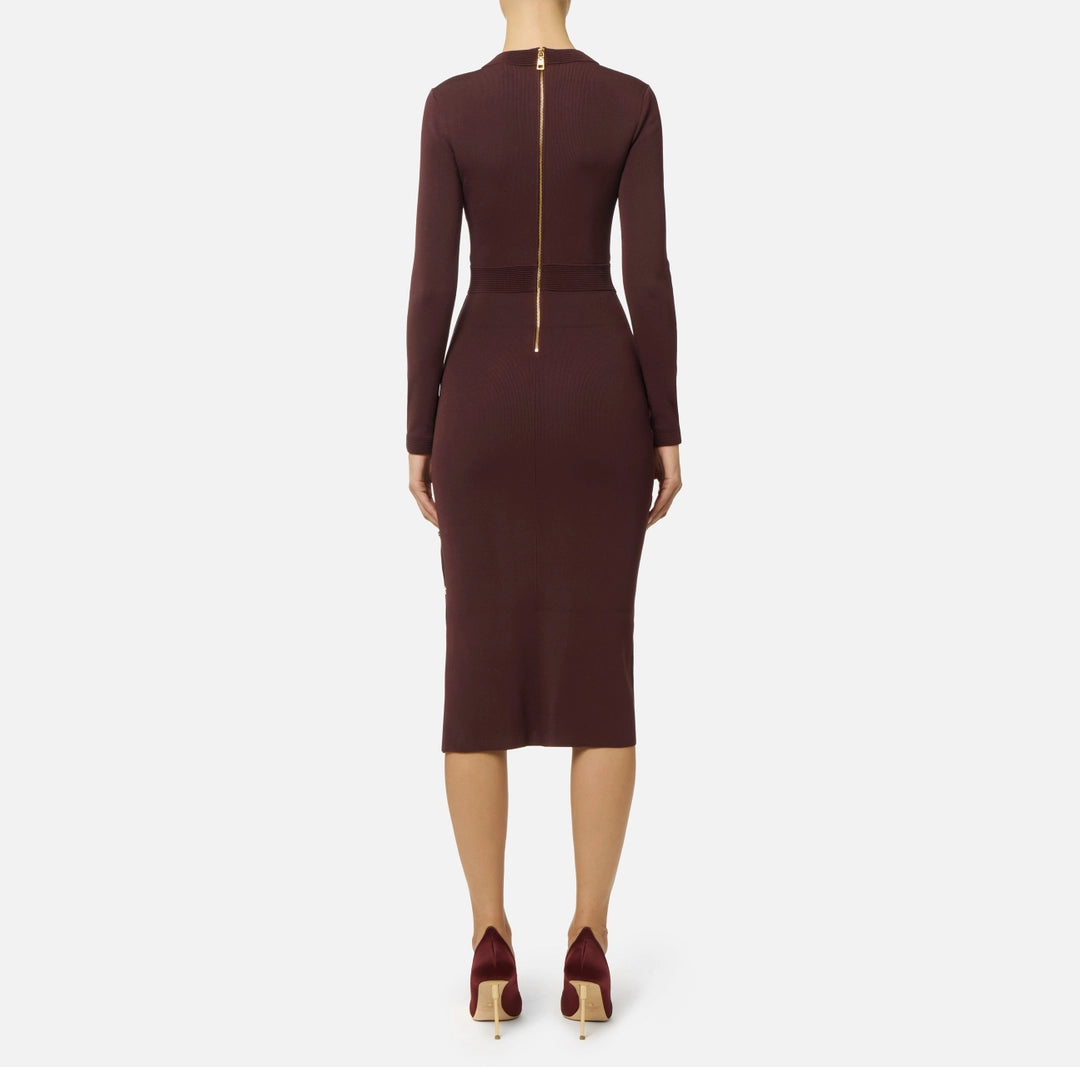 Abito in maglia di viscosa con gemelli gioiello AM28S57E2 Elisabetta Franchi