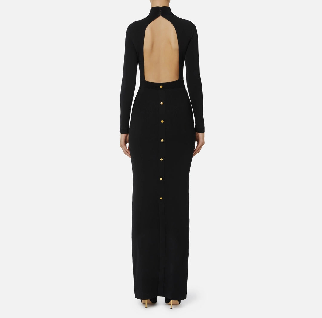Abito in maglia di viscosa con gemelli gioiello AM29S57E2 Elisabetta Franchi
