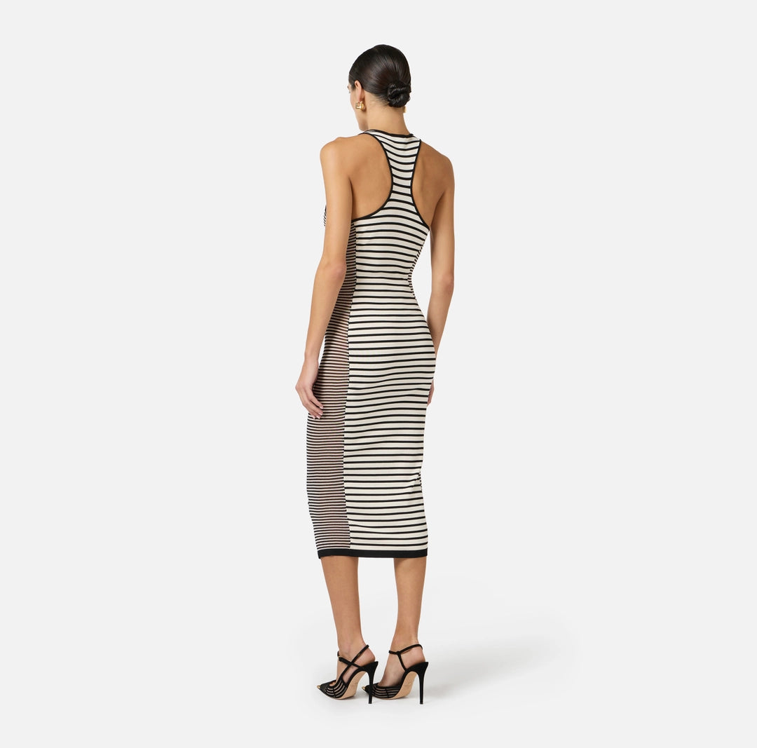 Abito in maglia con mix di righe AM97T61E2 Elisabetta Franchi