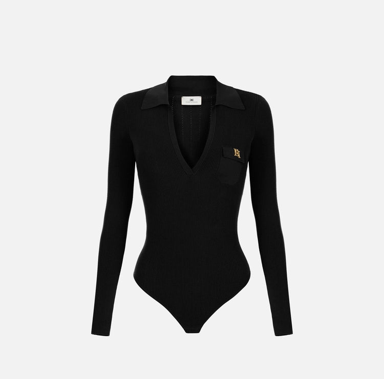 Body in maglia con ricami à jour BK02B66E2 Elisabetta Franchi