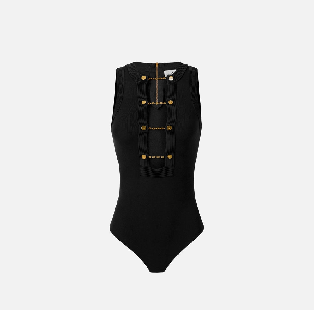 Body in maglia di viscosa con gemelli gioiello BK77S57E2 Elisabetta Franchi