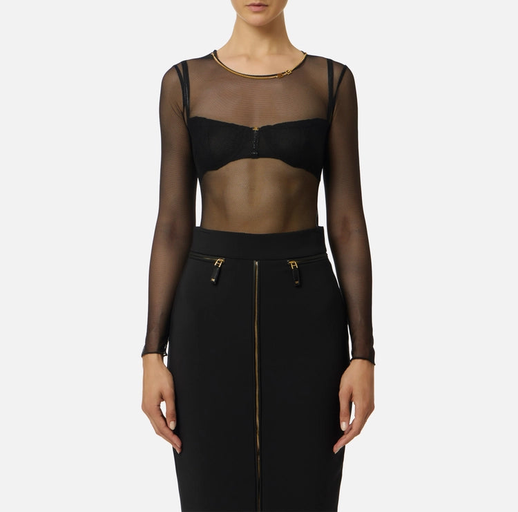 Body in tulle con collana BO01457E2 Elisabetta Franchi