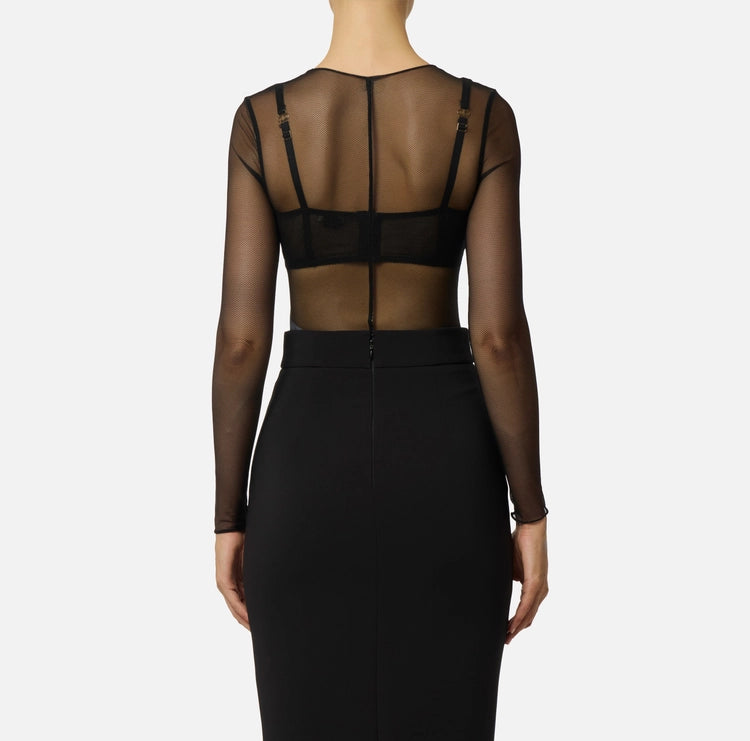 Body in tulle con collana BO01457E2 Elisabetta Franchi