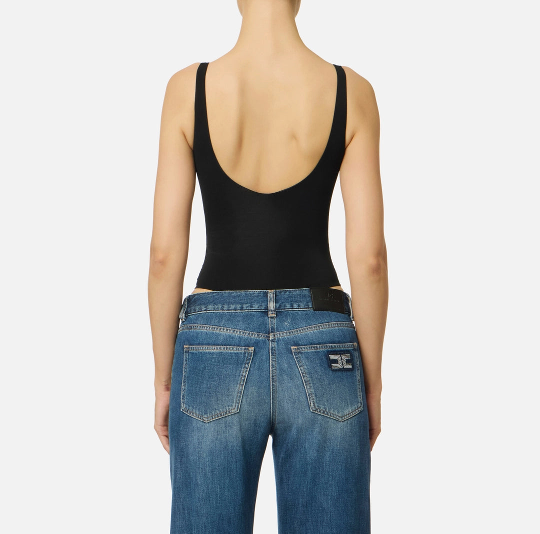 Body in jersey con logo in strass BO02350E3 Elisabetta Franchi