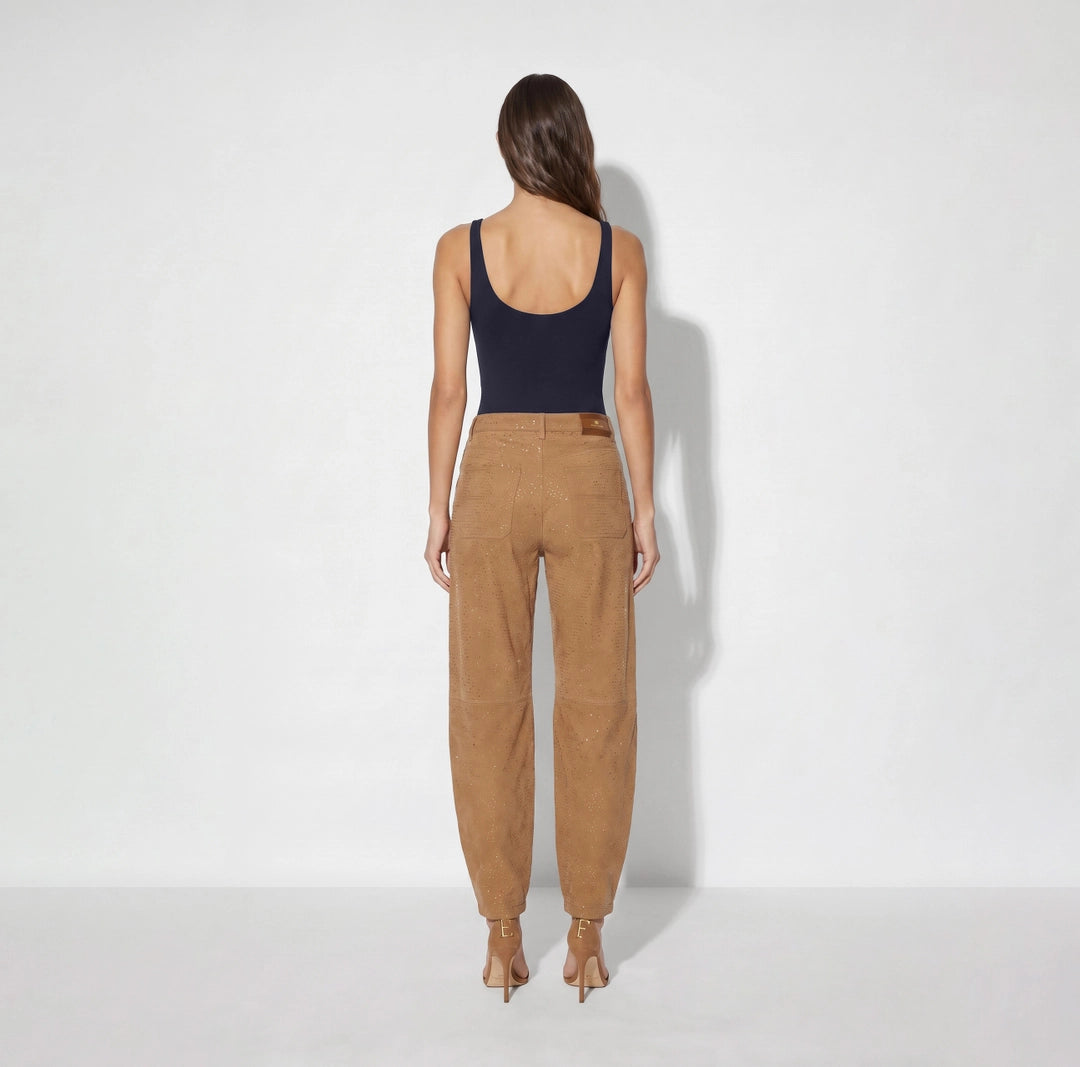 Body in jersey crêpe con loghi gioiello blu notte BO05067E2 Elisabetta Franchi