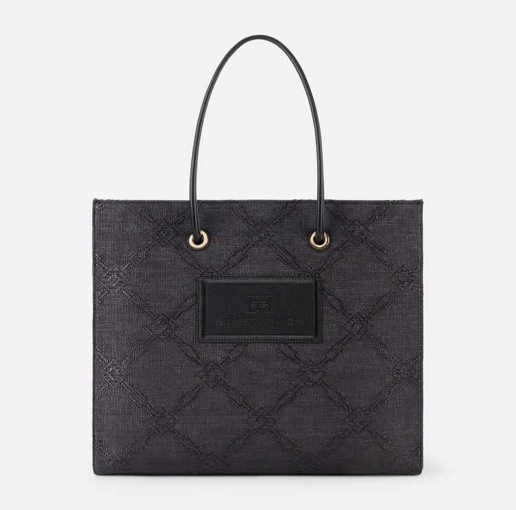 Tote grande in rafia jacquard BS82A52E2 Elisabetta Franchi