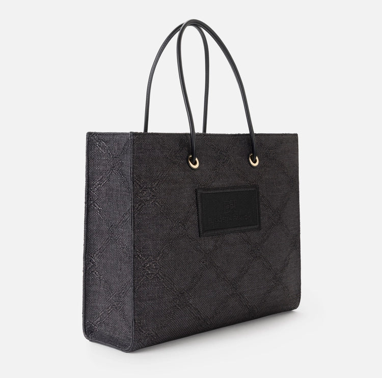 Tote grande in rafia jacquard BS82A52E2 Elisabetta Franchi