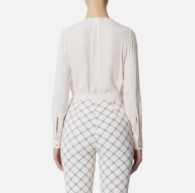 Blusa in georgette con lacci CA00351E2 Elisabetta Franchi